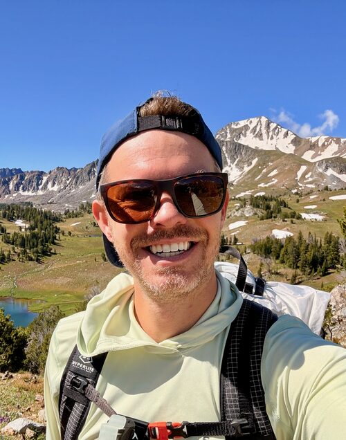 Josh Burris backpacking in the Gallatin Mountains